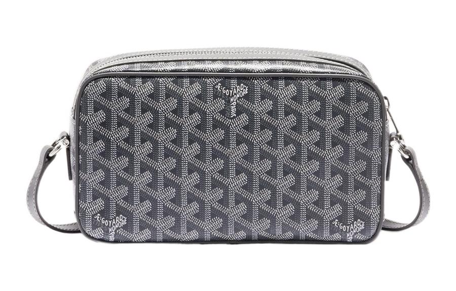 GOYARD Cap-Vert Canvas With Leather Camera Bag Shoulder Bag Crossbody Bag Small Size Unisex Gray/Pink