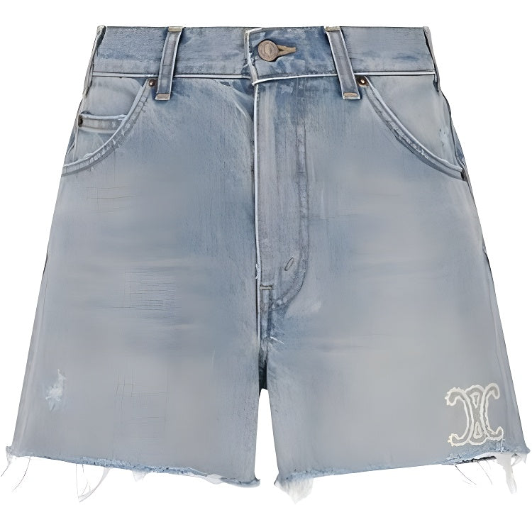 CELINE Denim Shorts Women's Sky Blue