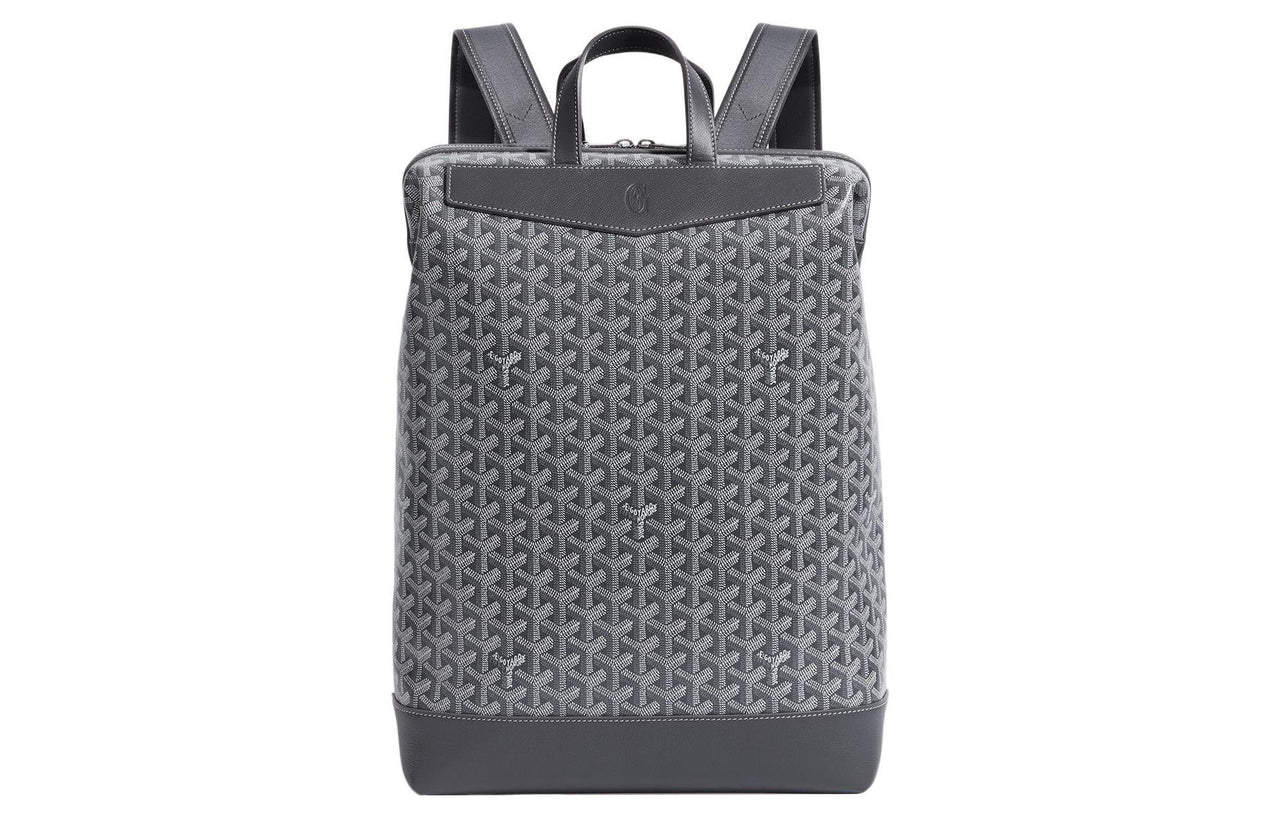 GOYARD Cisalpin Canvas Leather Backpack Unisex Gray