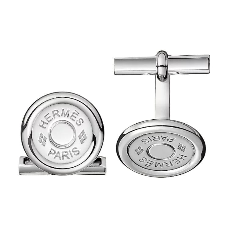 HERMES 925 Sterling Silver Cufflinks Men's Silver