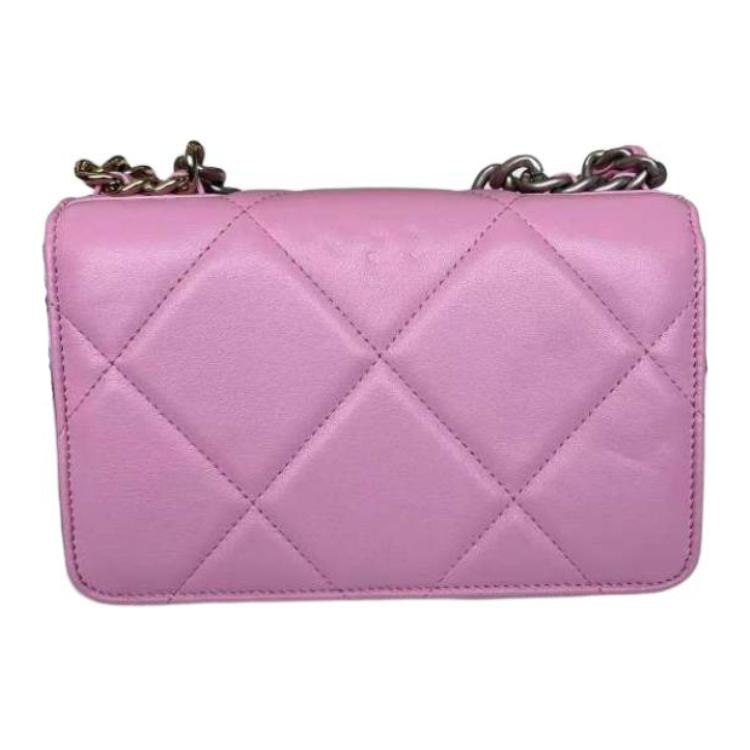 CHANEL 19Bag Sheepskin Shoulder Bag Crossbody Bag Unisex Pink