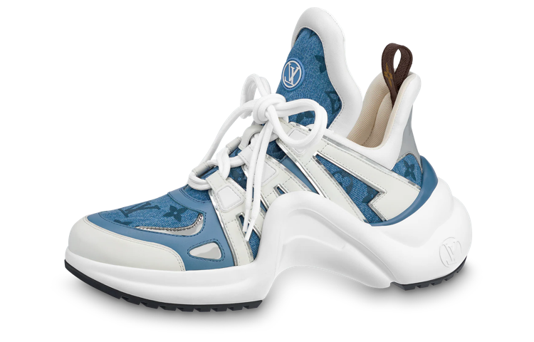 حذاء رياضي كاجوال منخفض الرقبة Archlight 1.0 من LOUIS VUITTON للنساء باللون الأبيض والأزرق