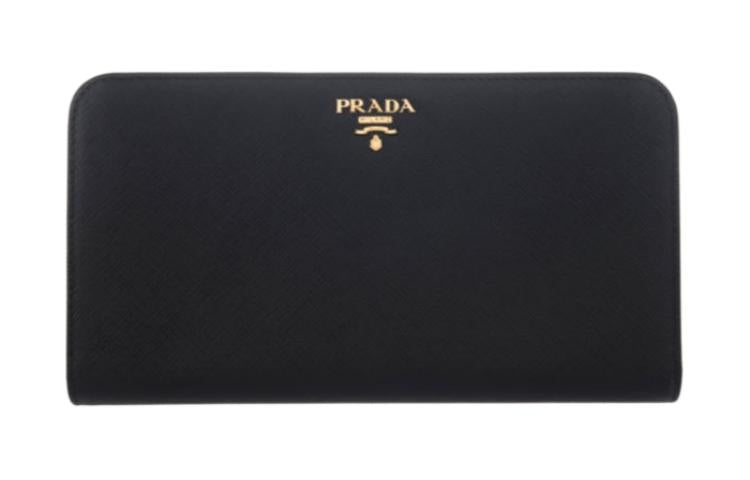 PRADA Cow Leather Wallet Women's Black
