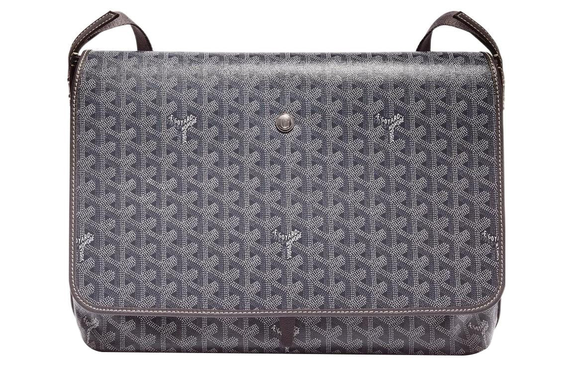 GOYARD CAPETIEN Canvas With Leather Envelope Bag Messenger Bag Crossbody Bag Shoulder Bag Medium Size Unisex Gray