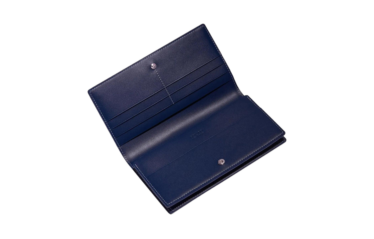 GOYARD RICHELIEU Canvas With Leather Wallet Unisex Marine Blue