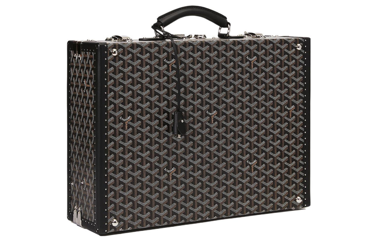 GOYARD Manoir Canvas With Leather Briefcases Medium Size Unisex Black