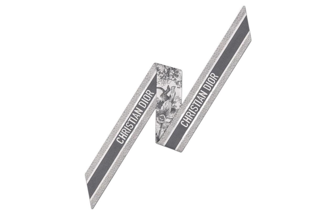 DIOR Mulberry Silk Scarves Women's Gray