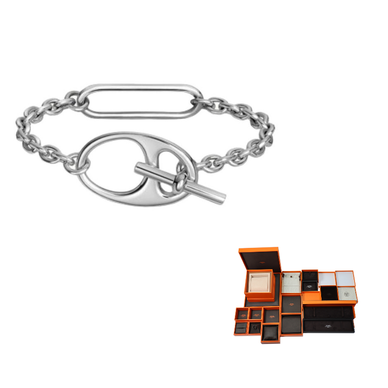 HERMES 925 Sterling Silver Bracelets Women's Silver