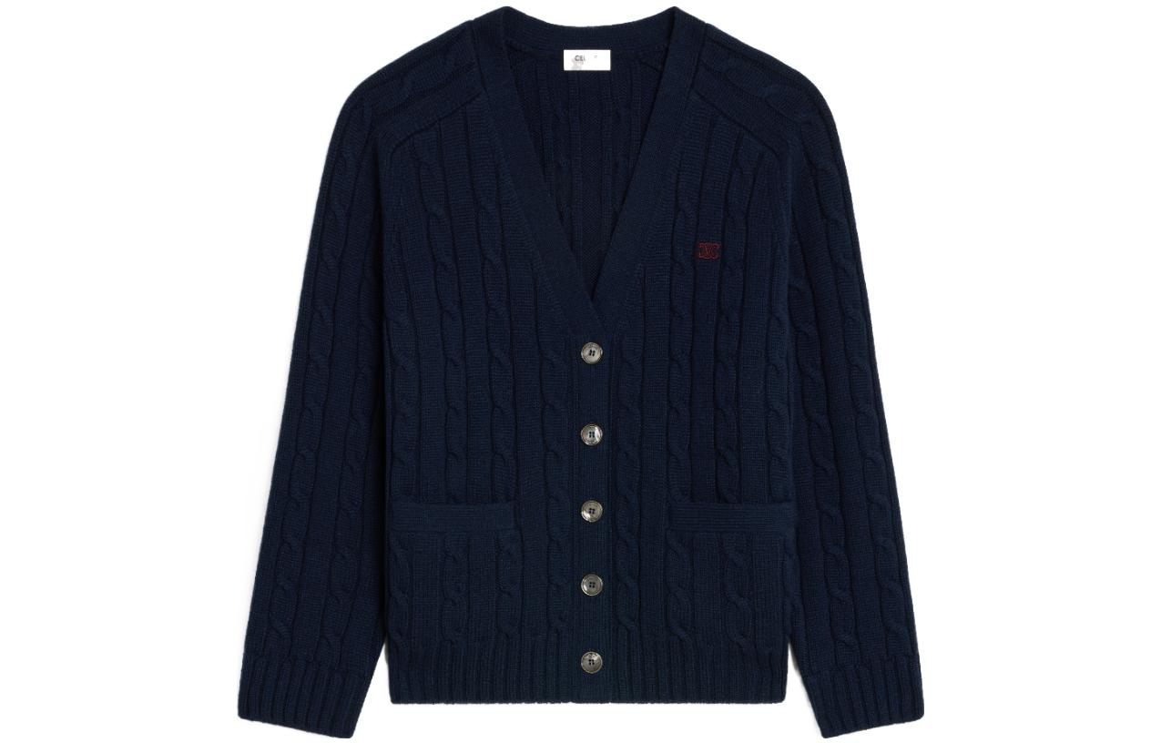 CELINE FW23 Cashmere Sweater Women's Marine Blue