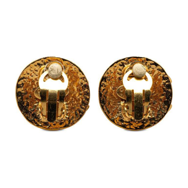 CHANEL 1994 Cc Button Clip on Earrings