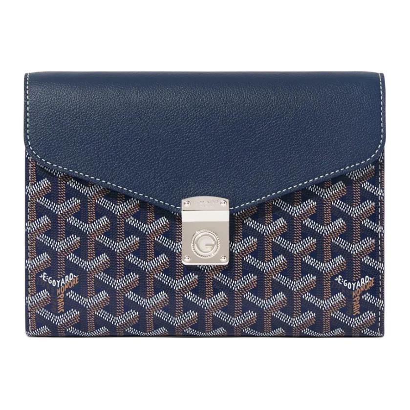 GOYARD Canvas With Calfskin Shoulder Bag Crossbody Bag Unisex Dark Blue