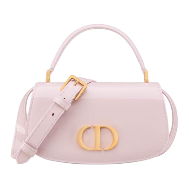 DIOR Calfskin Shoulder Bag, Crossbody Bag, Handbag Trumpets Women's Light Pink