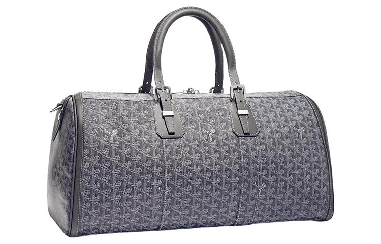 GOYARD Canvas With Leather One Shoulder Crossbody Portable Travel Bag Unisex Gray