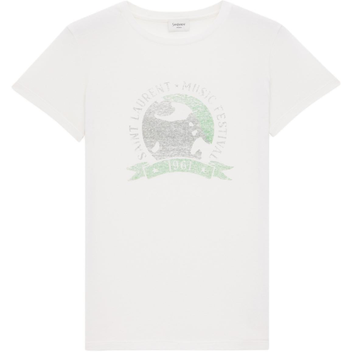 SAINT LAURENT Music Festival Crewneck T Shirt