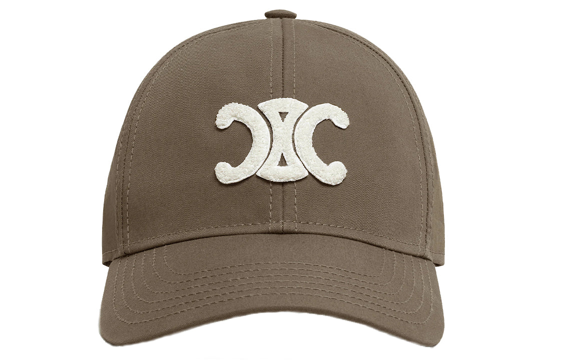 CELINE Cotton Baseball Caps Unisex Khaki Green