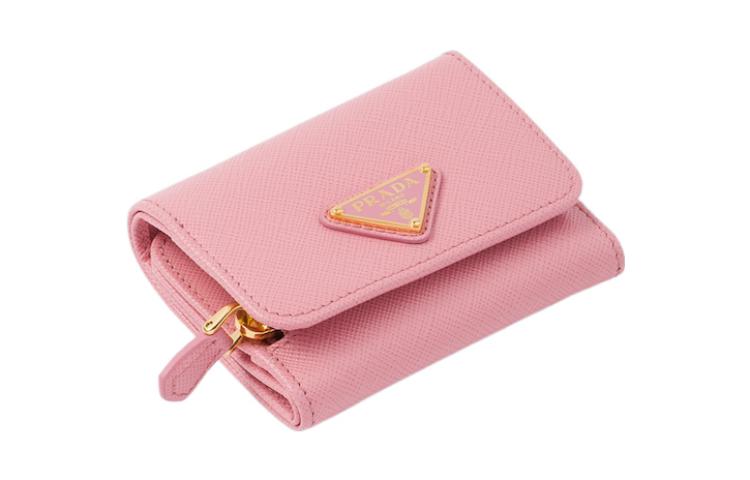 PRADA Cow Leather Wallet Women's Pink