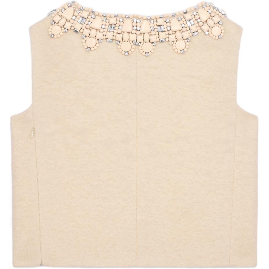 CELINE Embroidered Top In Bouclette Natté