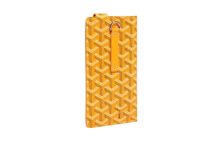 GOYARD Montmartre Canvas With Leather Cell Phone Pouch Large Size Unisex Yellow