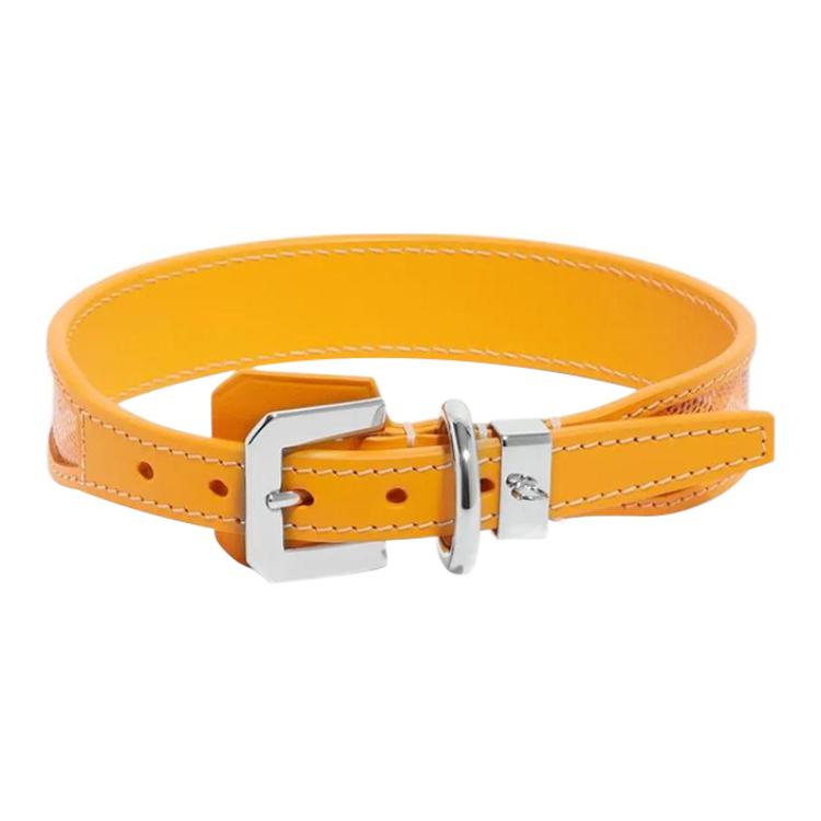 GOYARD Goyardine Canvas With Clamecy Cow Leather Dog's Teeth Collar Bag Accessory Unisex Yellow