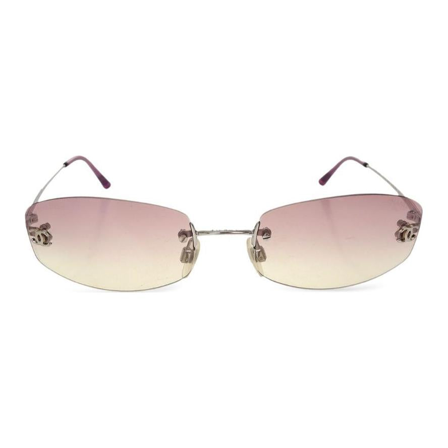 CHANEL 1990-2000 Logo Rectangle-framed Sunglasses