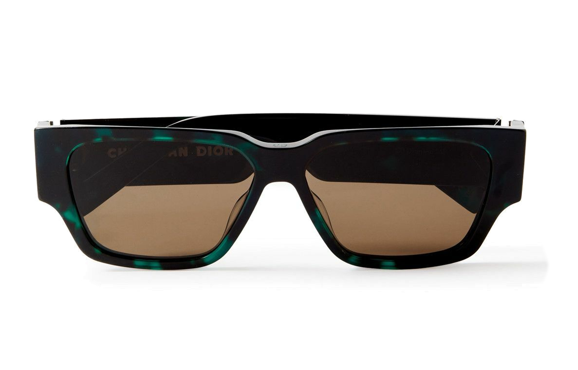 DIOR Acetate Irregular Shape Sunglasses Unisex Green