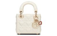 DIOR Lady Dior Sheepskin Lady Dior Bag, Chain Bag, Shoulder Bag, Handbag, Crossbody Bag Extra Mini Women's White