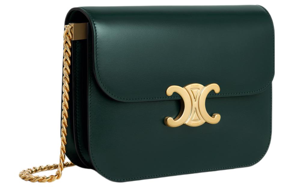CELINE Calfskin Crossbody Bag Shoulder Bag Women's Amazon Green
