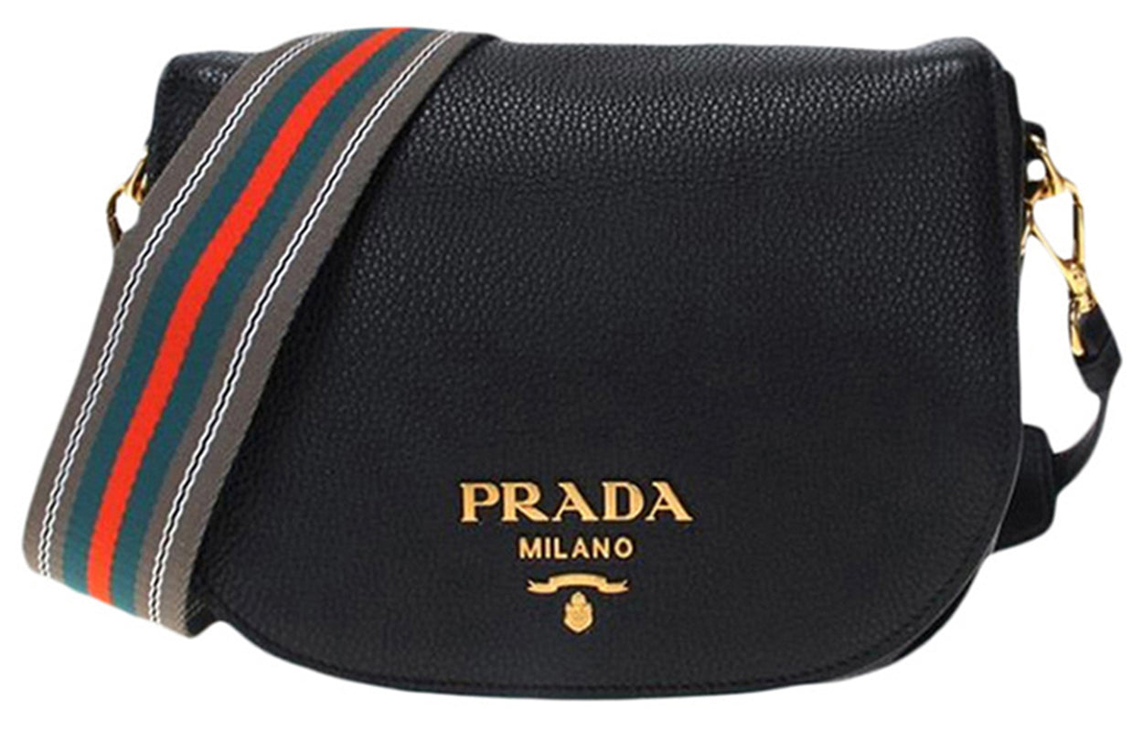 PRADA Cow Leather Crossbody Bag Women's Black