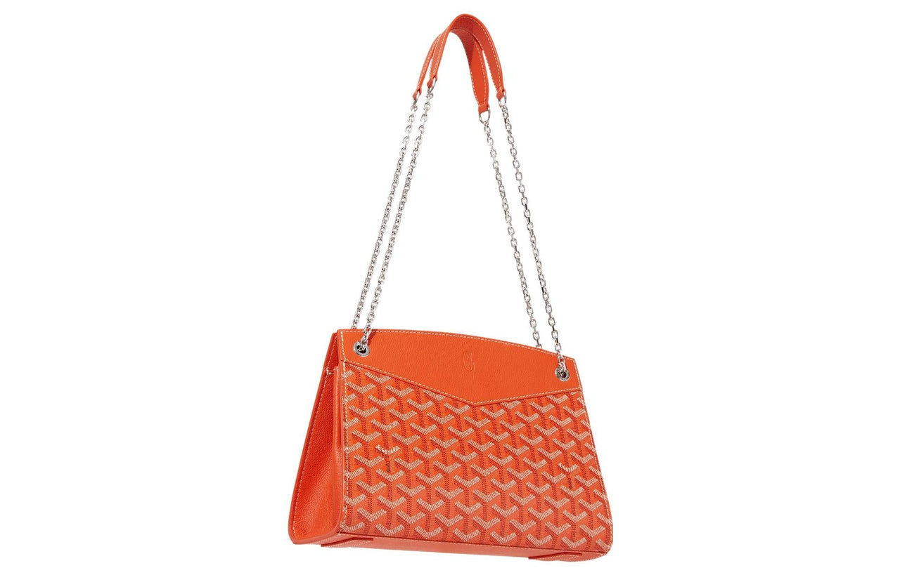 GOYARD Rouette Canvas With Leather Totes Chain Bag Shoulder Bag Women's Orange