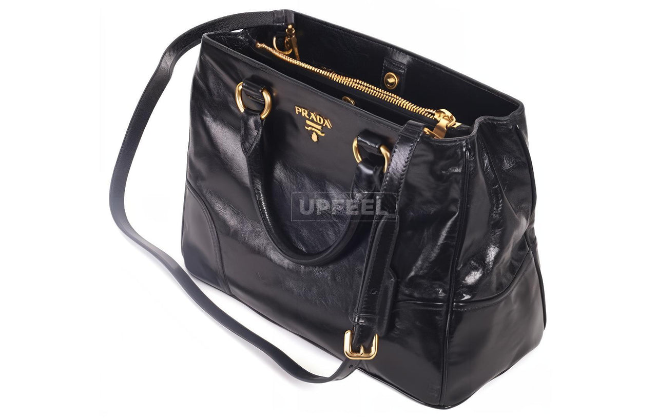 PRADA Calfskin Tote Bag Shopping Bag Shoulder Bag Crossbody Bag Handbag Women's Black