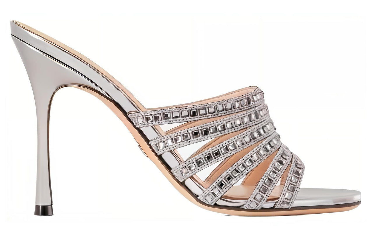 DIOR Abrasion Resistant Slide Slippers Women's Silver