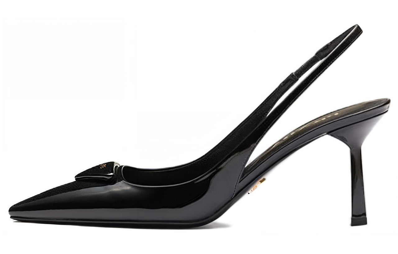 PRADA 55m Patent Leather Slingback Pumps