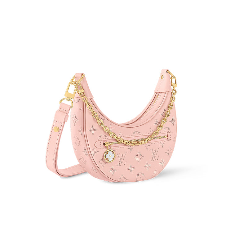 LOUIS VUITTON Loop Calfskin Pea Bag/Crescent Bag, Shoulder Bag, Handbag, Shoulder Bag Women's Jasmine Pink