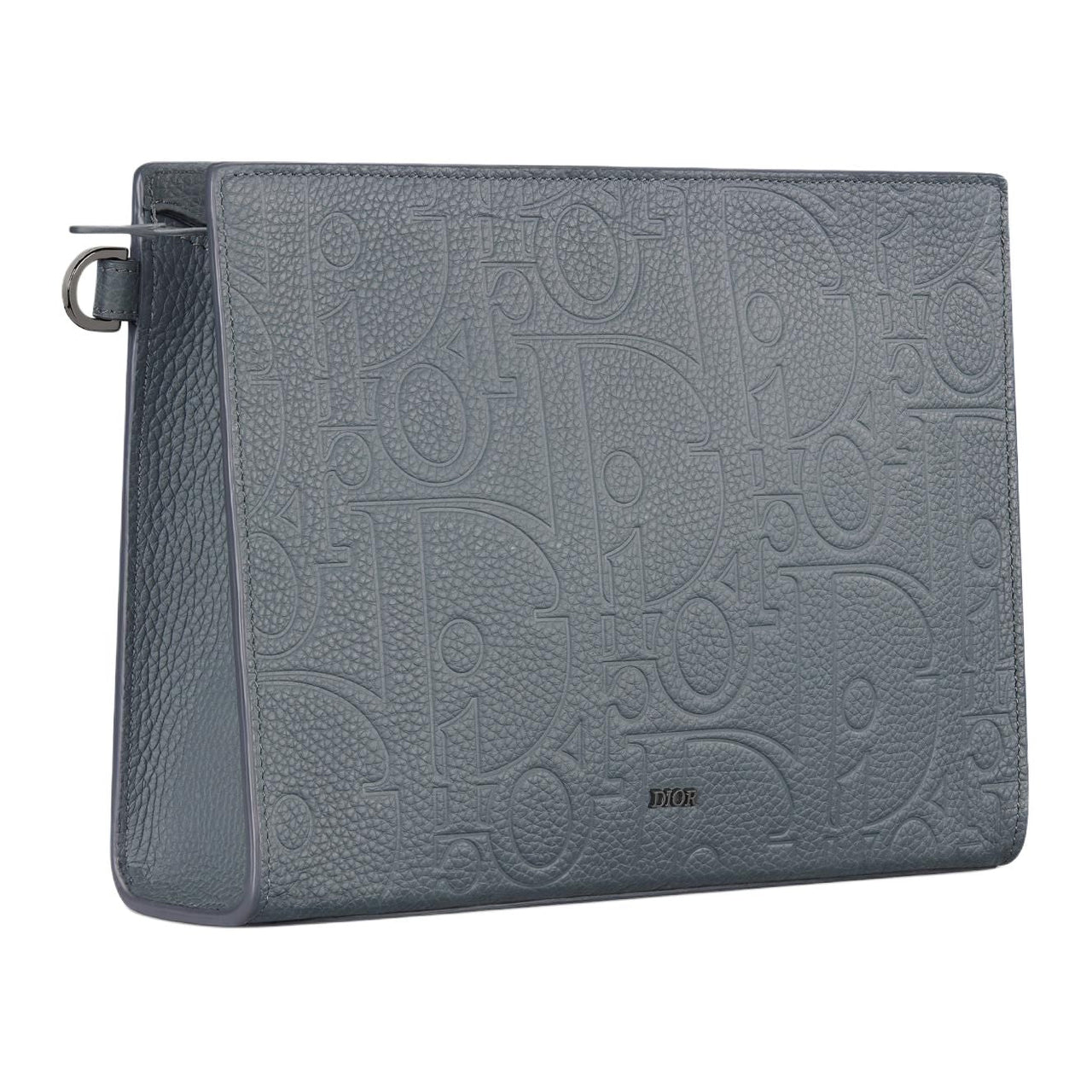 DIOR Cow Leather Clutch Men's Dark Gray