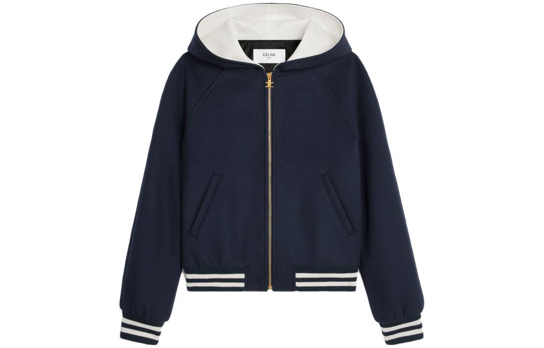 CELINE Hooded Teddy Jacket In Double Face Cashmere