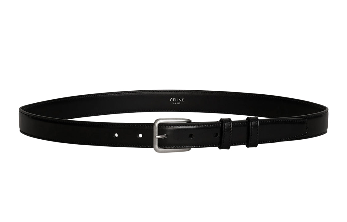 CELINE Fashion Elegance Delicate Versatile Pin Buckle Belt Men's Black Width: 2.5cm