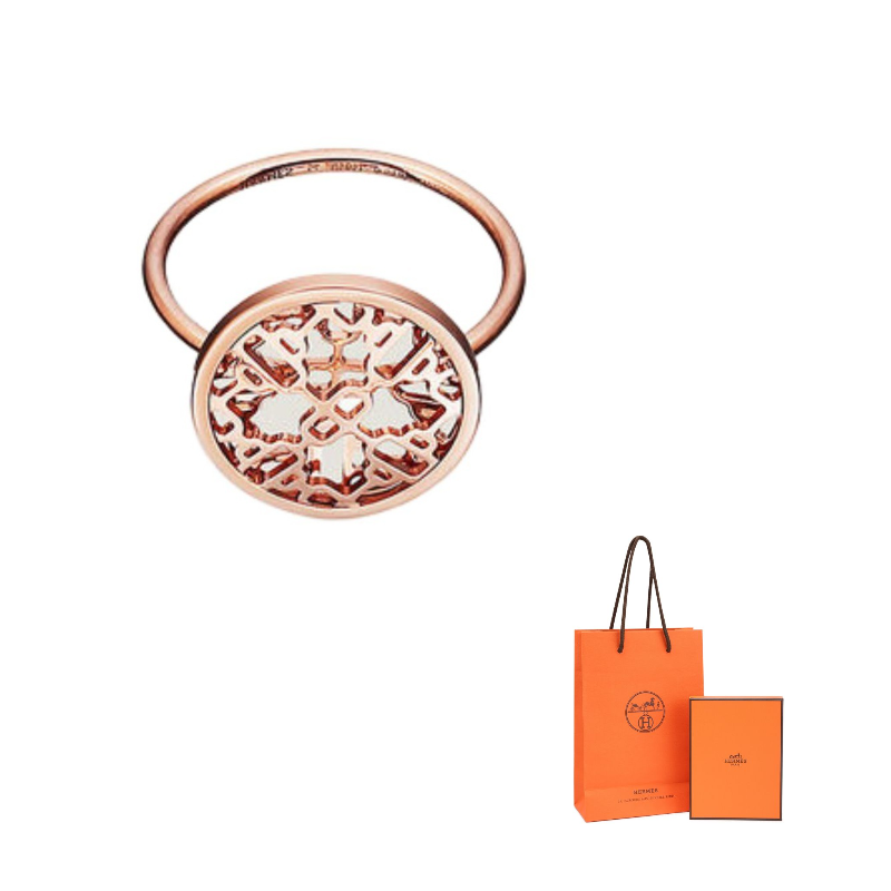 HERMES 18K Rose Gold Rings Women's Rose Gold