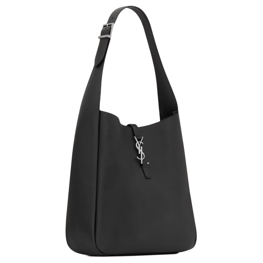 حقيبة كتف من جلد العجل من SAINT LAURENT LE5A7، مقاس كبير، للنساء، باللون الأسود
