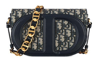 DIOR Leather Shoulder Bag Crossbody Bag Regular Women's Blue