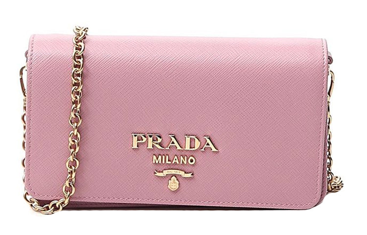 PRADA Cow Leather Crossbody Bag Shoulder Bag Women's Pink