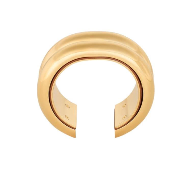 CELINE Brass Stainless Steel Cow Leather Bangles Women's Gold