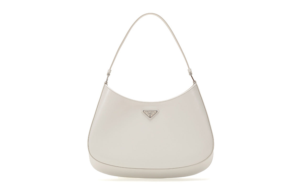 PRADA Cleo Leather Crescent Bag Shoulder Bag Regular Women's White