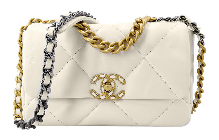 CHANEL 19Bag Lambskin Handbag Shoulder Bag Crossbody Bag Regular Women's Beige