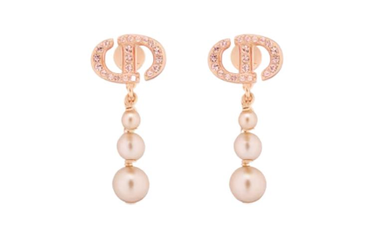 DIOR Metal, Resin, Pearl, Crystal Earrings Women's Pink