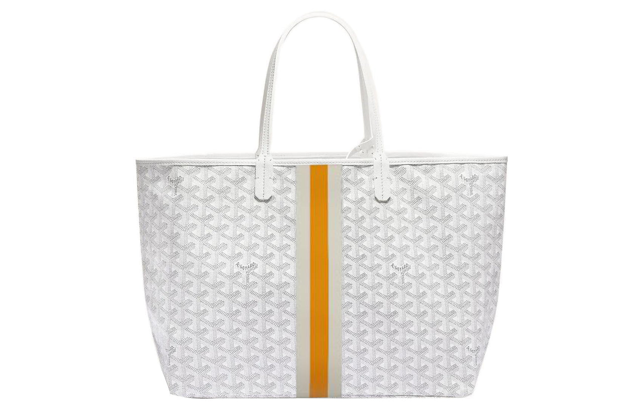 GOYARD Saint Louis Canvas With Leather Tote Shopping Bag Shoulder Bags Handbags Small Size Women's White/Yellow