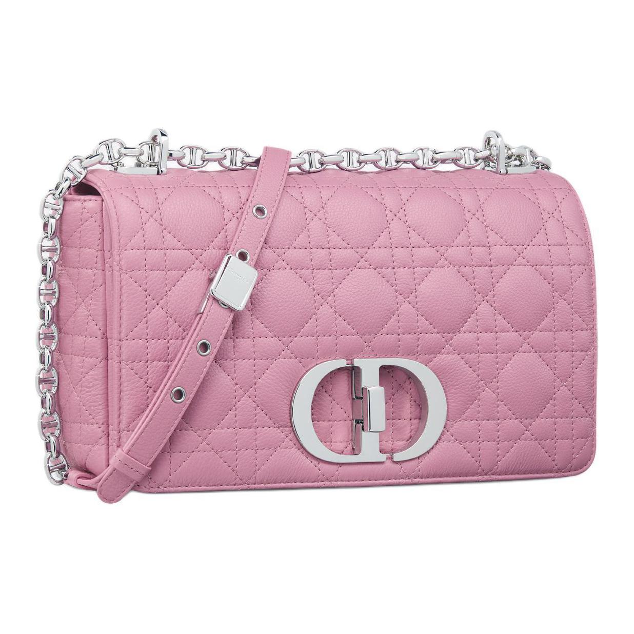 DIOR Calfskin With Sheepskin Shoulder Bag, Crossbody Bag Medium Size Women's Pink