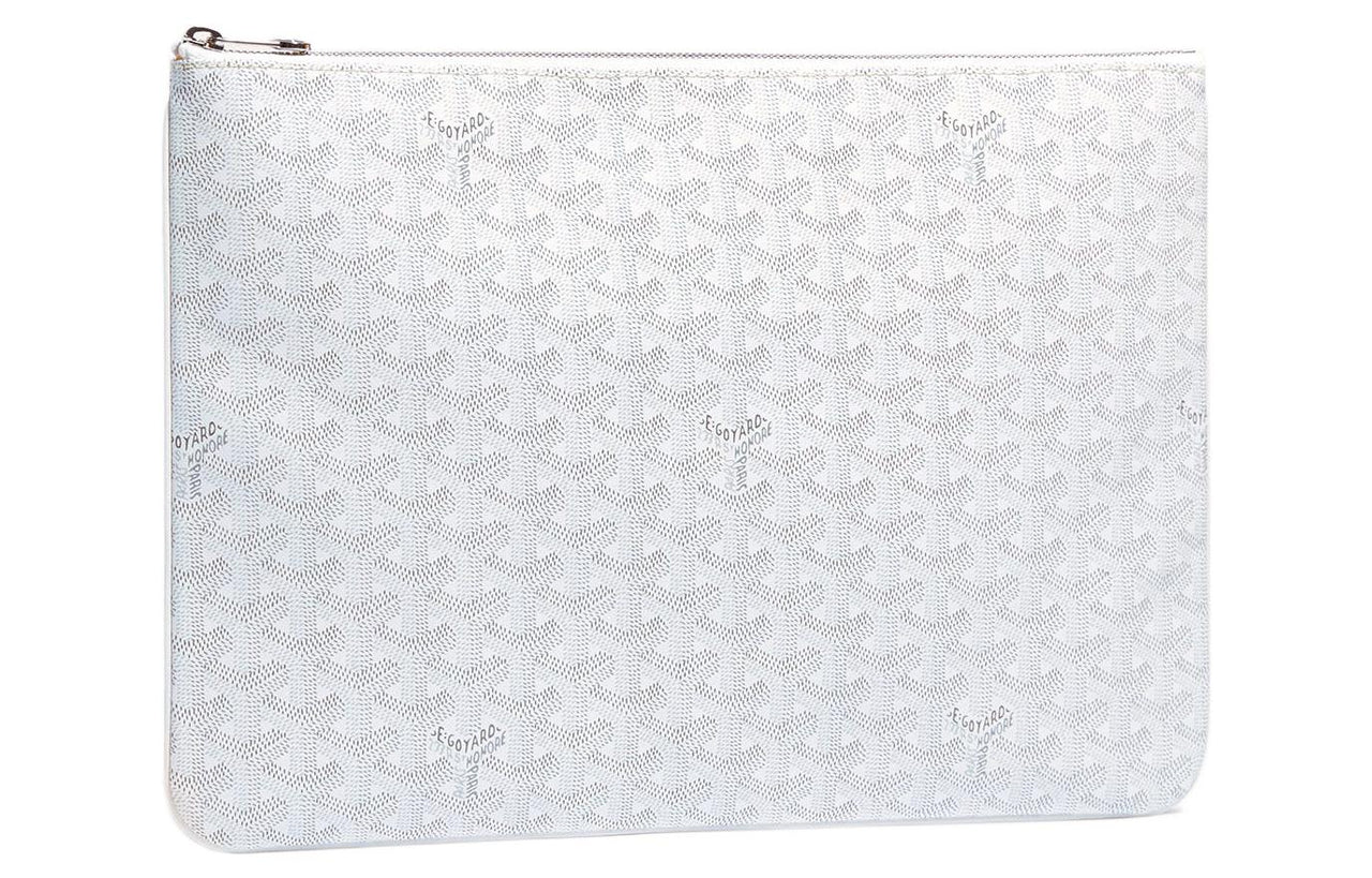 GOYARD SENAT Canvas With Leather Wallet, Toiletry Bag, Clutch Unisex White