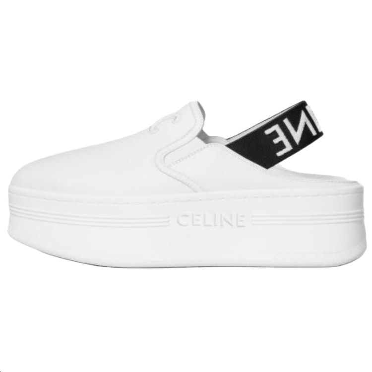 CELINE Block Casual Single Shoes Women's White