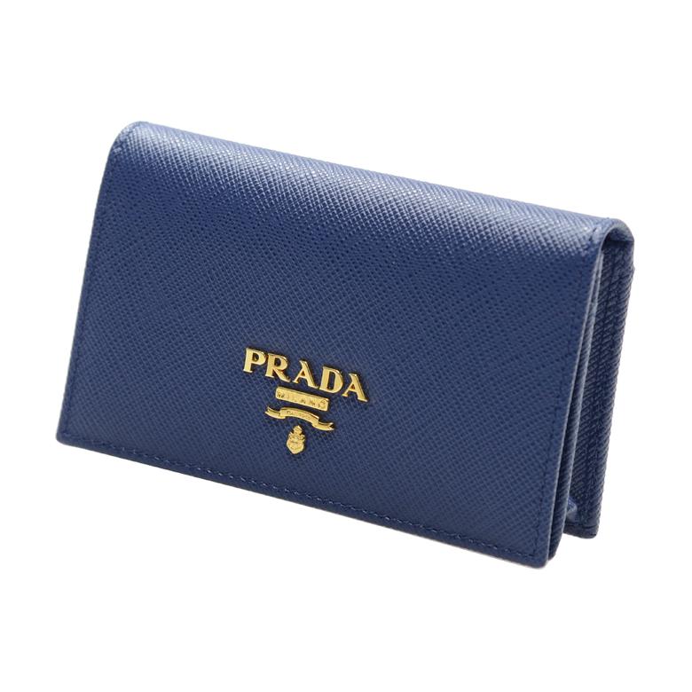 PRADA Calfskin Wallet Women's Blue