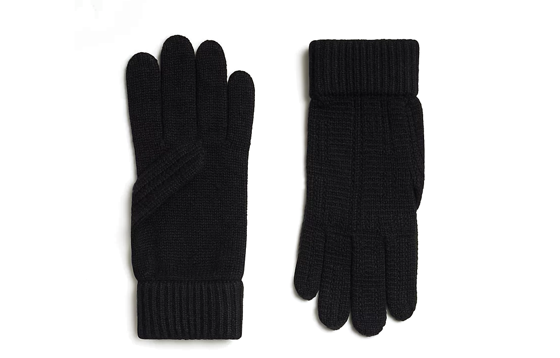 HERMES - Knit Gloves Men's Black